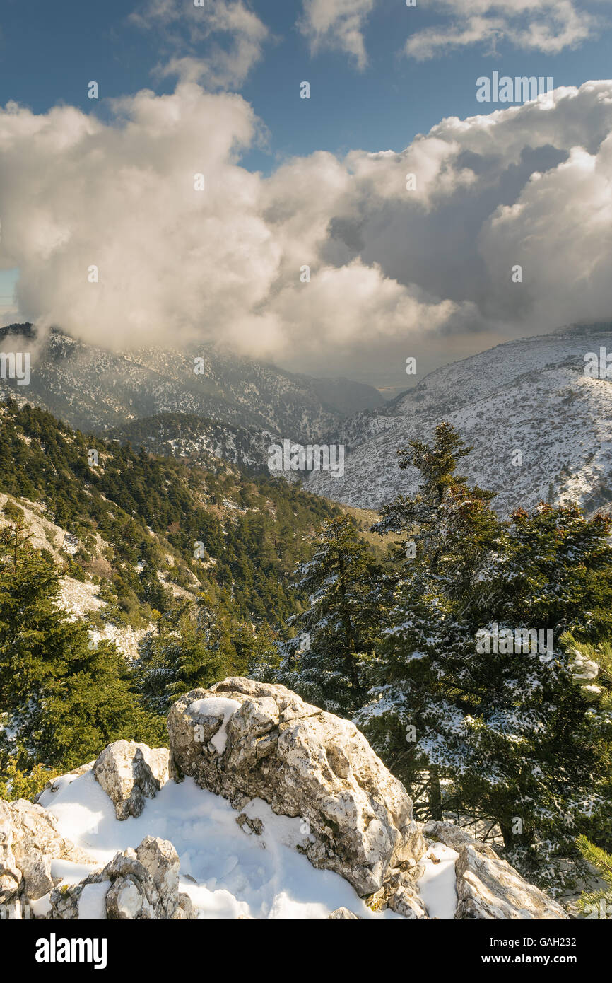 Top view of Parnitha mountain in Greece. A beautiful landscape. Stock Photo