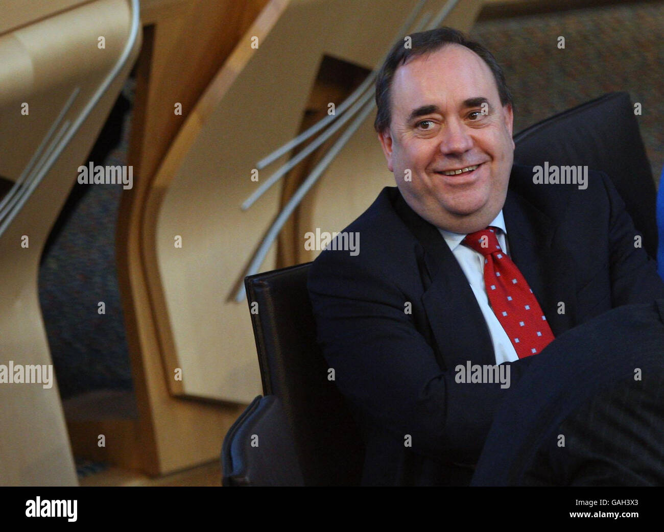 SNP's first Budget. Scottish First Minister Alex Salmond at the Scottish Parliament during the debate on the budget in Edinburgh. Stock Photo