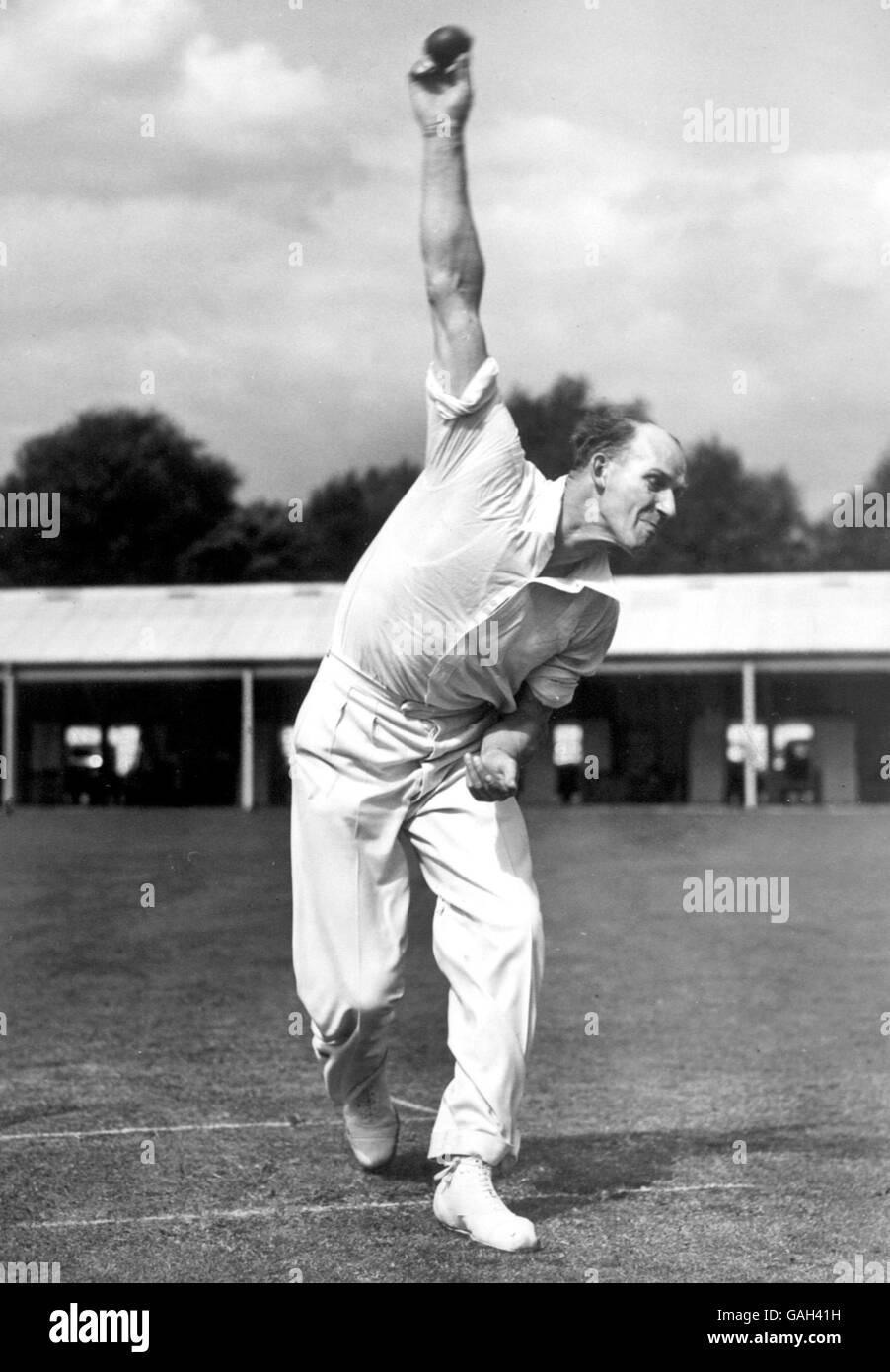Cricket. Alf Pope, Derbyshire Stock Photo
