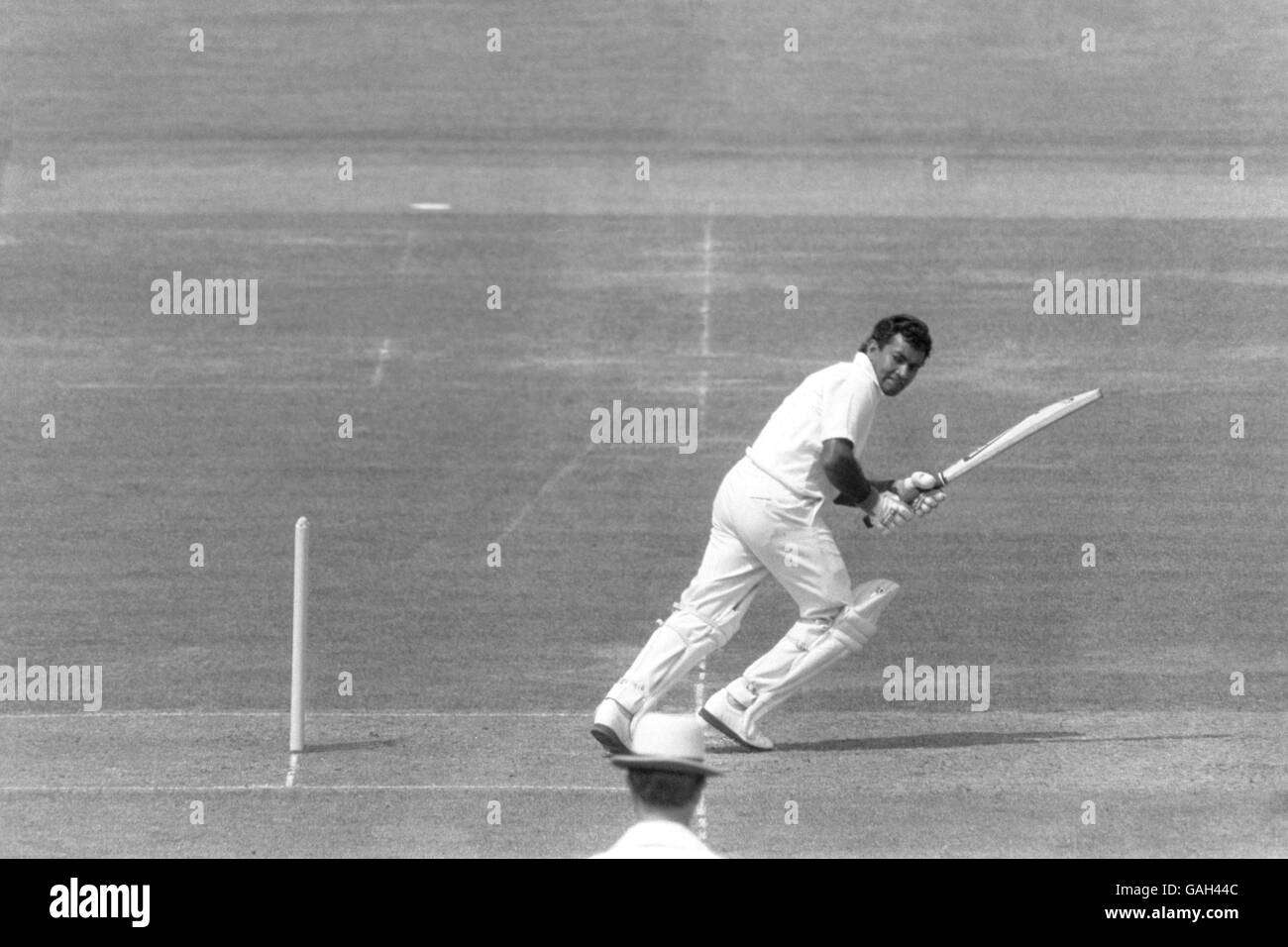 Cricket - Benson and Hedges Cup - Final - Lancashire v Warwickshire. Warwickshire's Alvin Kallicharran pushes the ball to the boundary to bring up his 50 Stock Photo