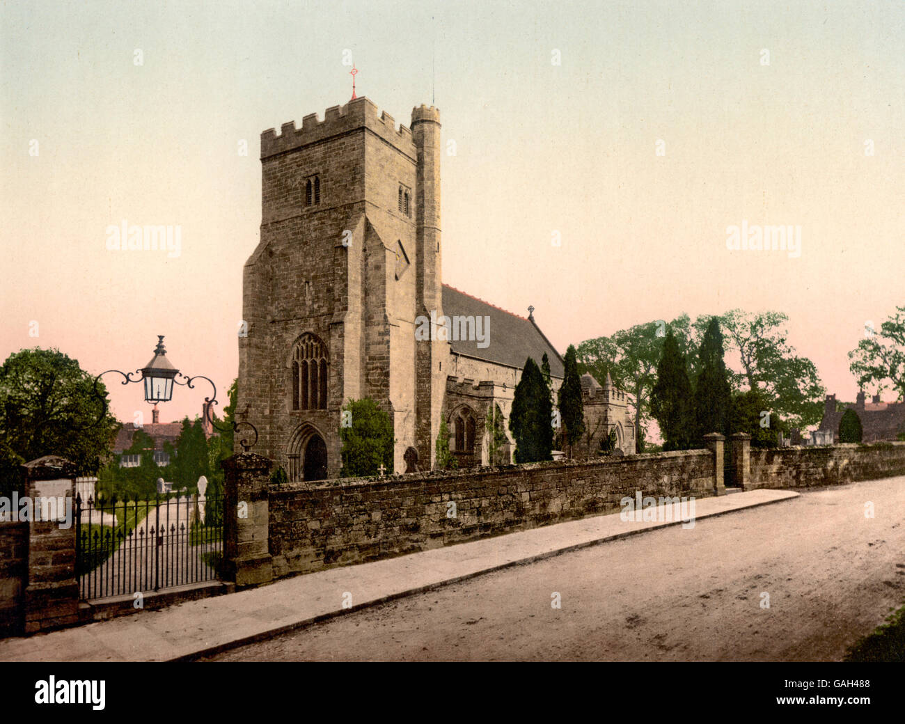 The Church, Battle, England. Image shows St. Mary the Virgin Church, Battle, East Sussex, England, circa 1900 Stock Photo