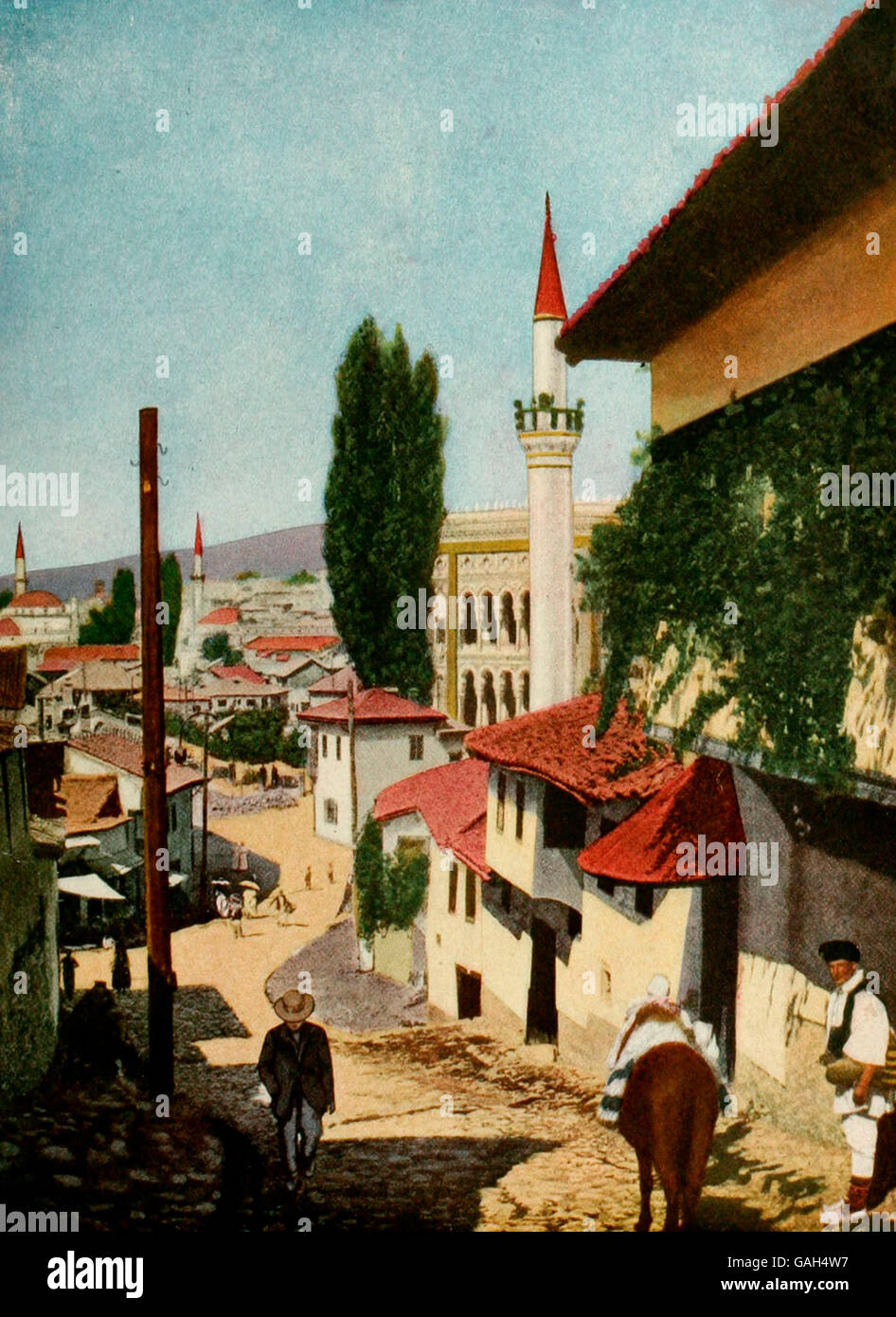 Sarajevo, where the Archduke Francis Ferdinand was assassinated, 1914 Stock Photo