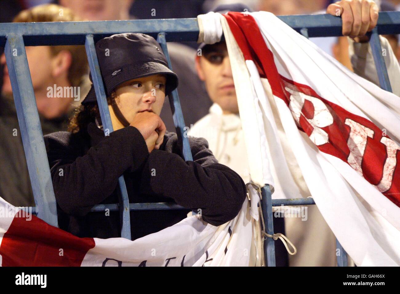 England fans watch the Euro 2004 match between England and Croatia