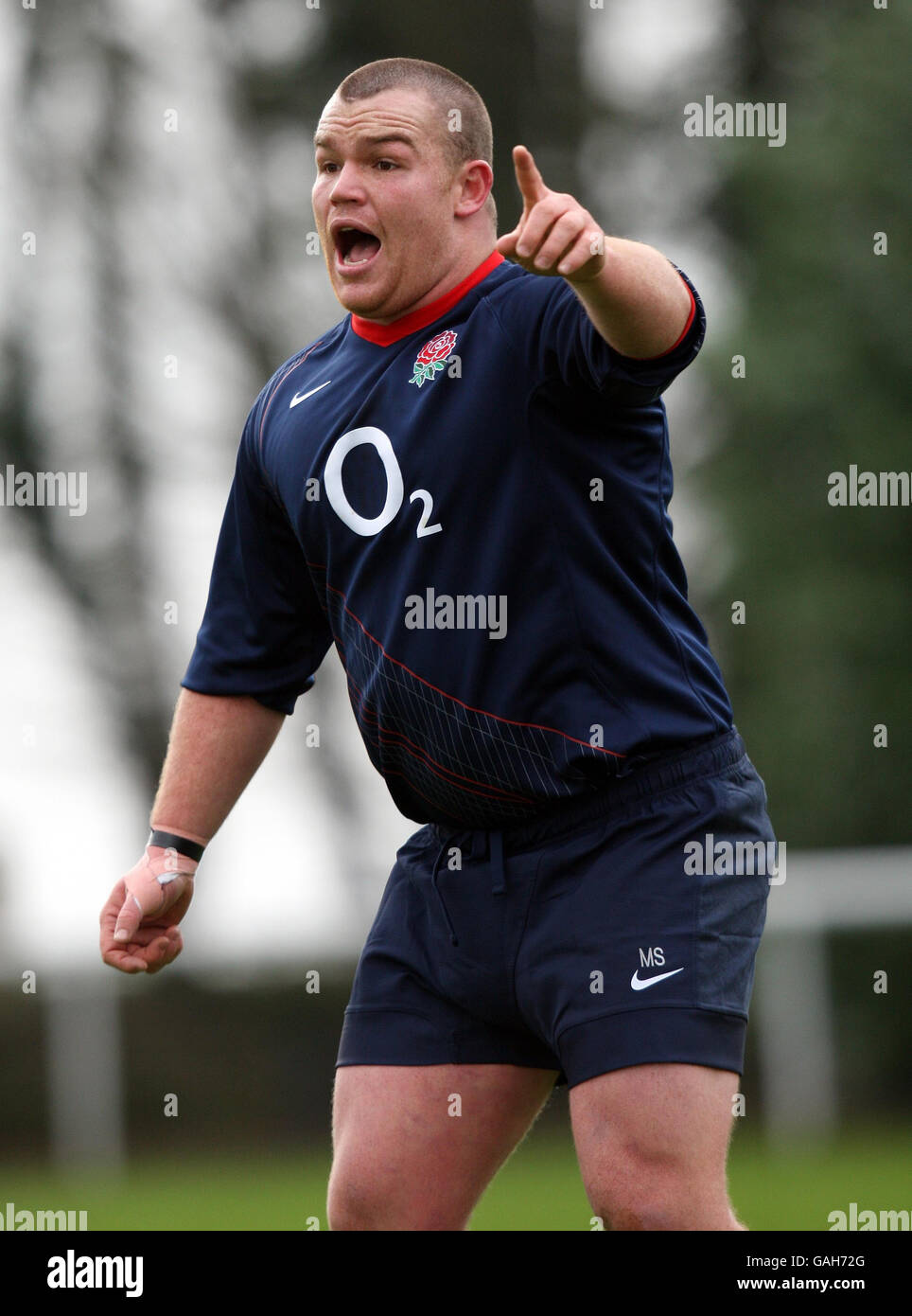 Rugby Union - England Training - Bath University. England Matt Stevens during a training session at University of Bath. Stock Photo