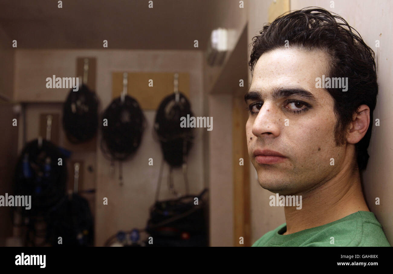 Israeli rock star Aviv Geffen poses backstage after performing his live ...