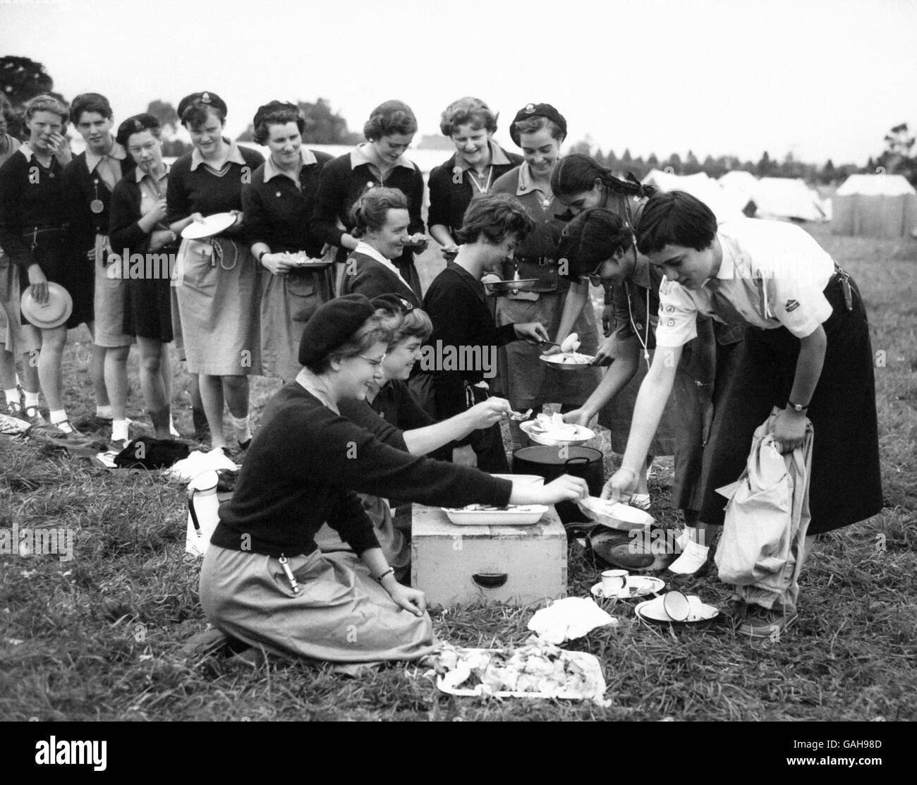 Girl Guide World Camp - Windsor Great Park - 1957 Stock Photo