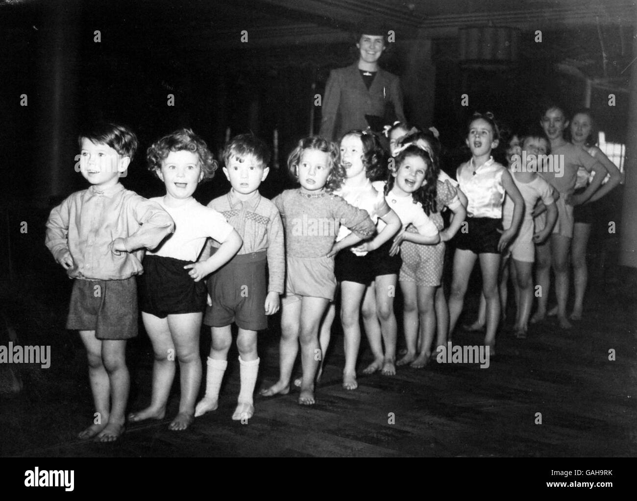 A new health exercise class for children opened at Derry and Toms Kensington today - part of a series to be held every saturday with the object of building up immunity to winter illness. Stock Photo