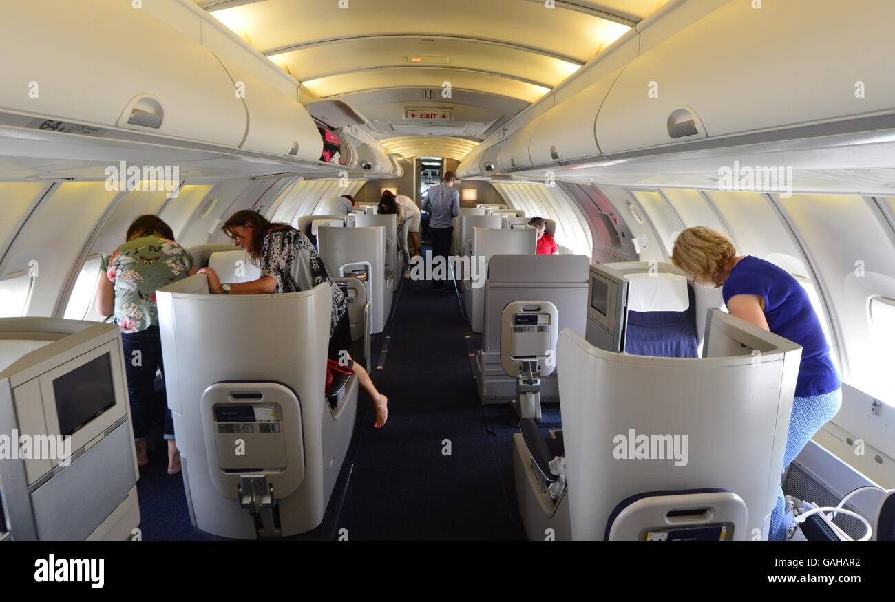 Upper Deck on a Boeing 747-400 series Stock Photo