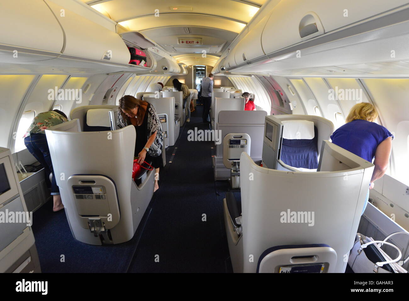 Upper Deck on a Boeing 747-400 series Stock Photo