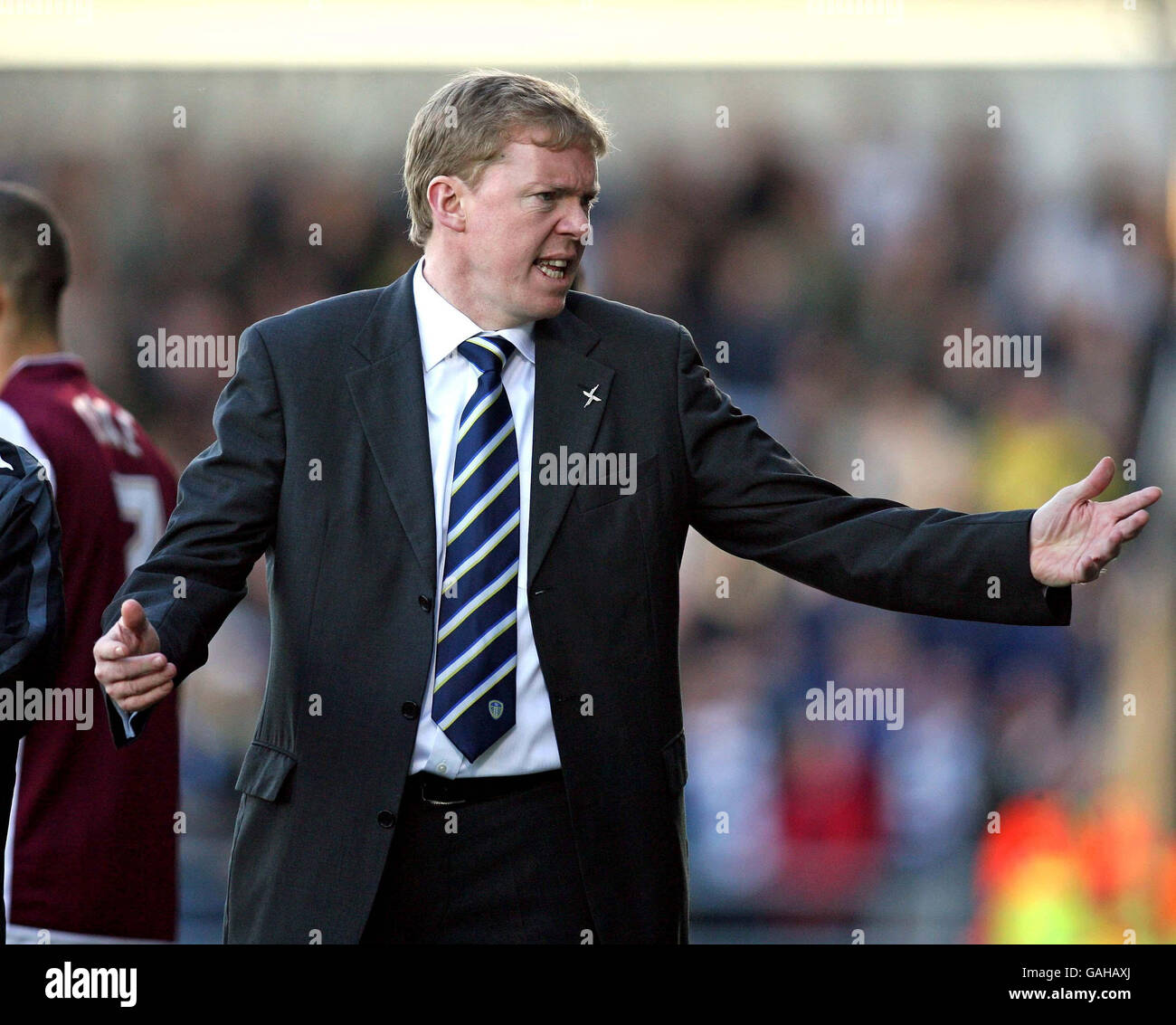 Leeds Unted Assistant Manager Steve Staunton during the League One match at Sixfields Stadium, Northampton. Stock Photo