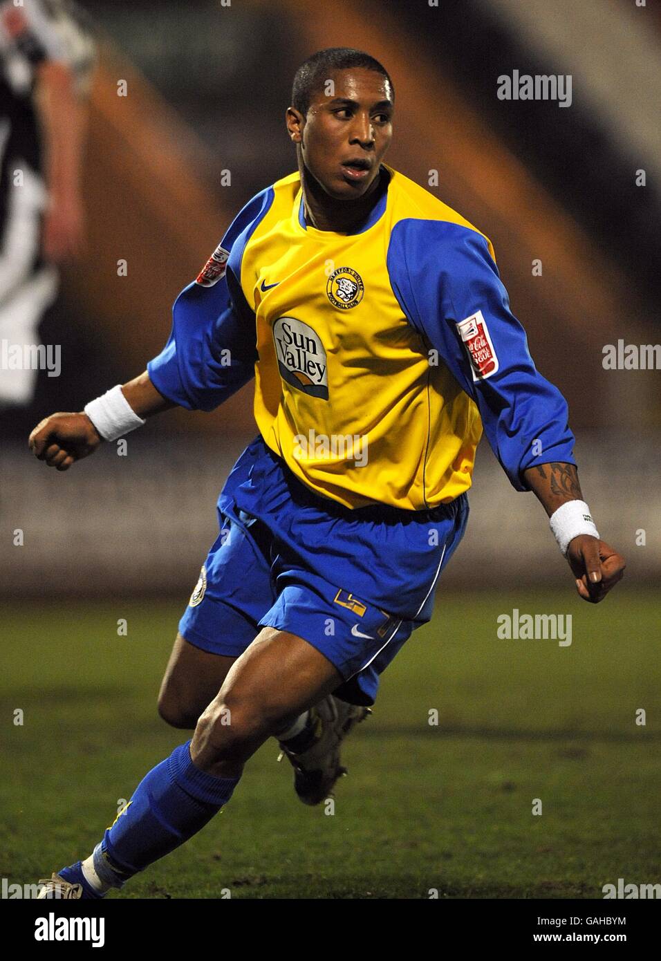 Hereford United's Sherjill MacDonald celebrates scoring the third goal