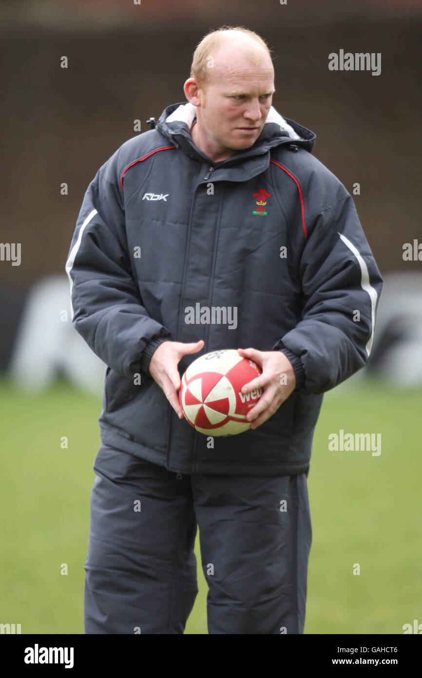Neil Jenkins during a training session at the Welsh Institute of Sport, Sophia Gardens, Cardiff. Stock Photo
