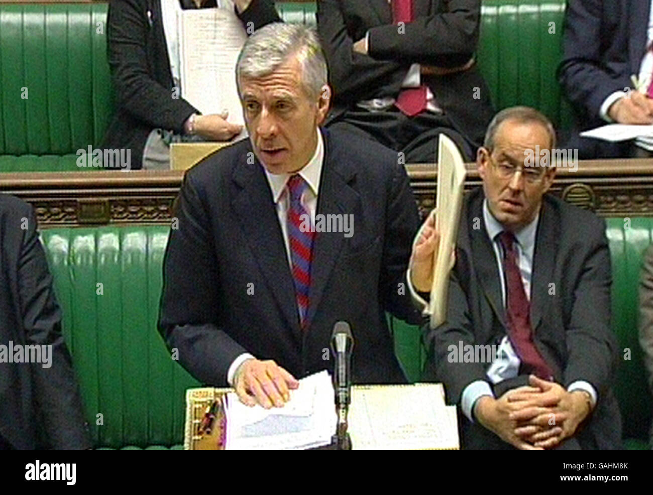 Justice Secretary Jack Straw makes a Commons statement on claims that a senior Muslim MP was bugged by police while meeting a constituent in prison at the House of Commons, London. Stock Photo