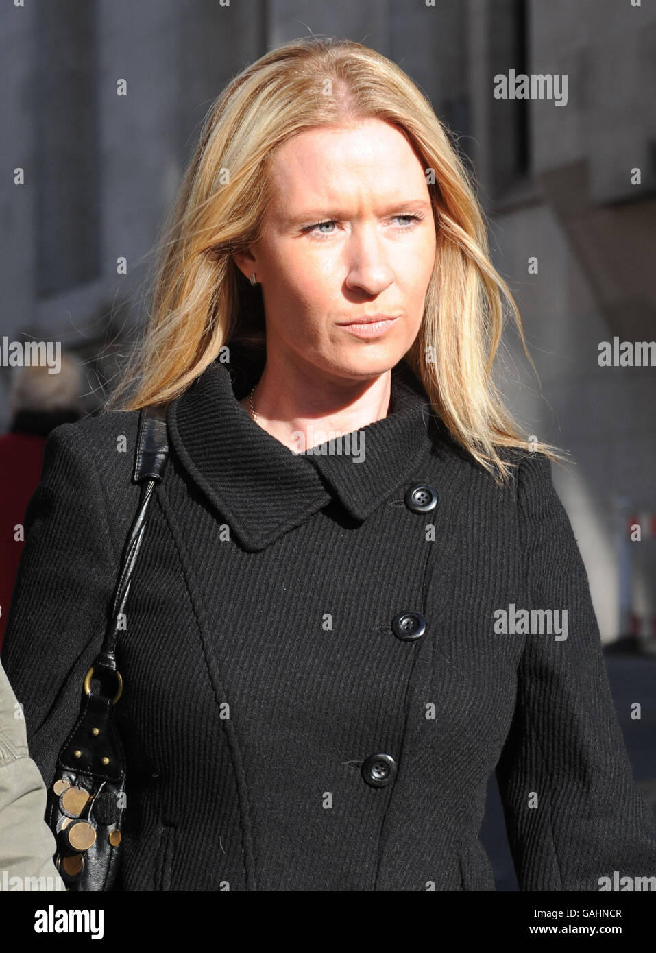 Victoria Chandler, who was celebrating the 35th birthday of Mark Dixie hours before Sally Anne Bowman was murdered in Blenheim Crescent, arrives at the Old Bailey. Chef Dixie reacted angrily when a friend suggested he should be screened by police looking for the killer of Sally Anne, the Old Bailey heard today. Stock Photo