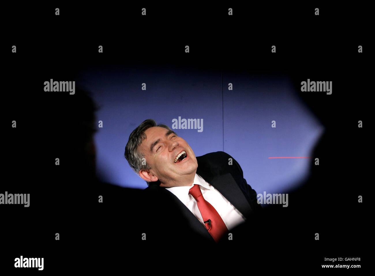 Britain's Prime Minister Gordon Brown speaks at a conference in London titled 'The Future of Progressive Governance'. Stock Photo