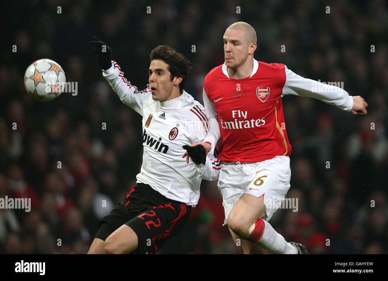 Soccer Uefa Champions League Arsenal V Ac Milan The Emirates Stock Photo Alamy