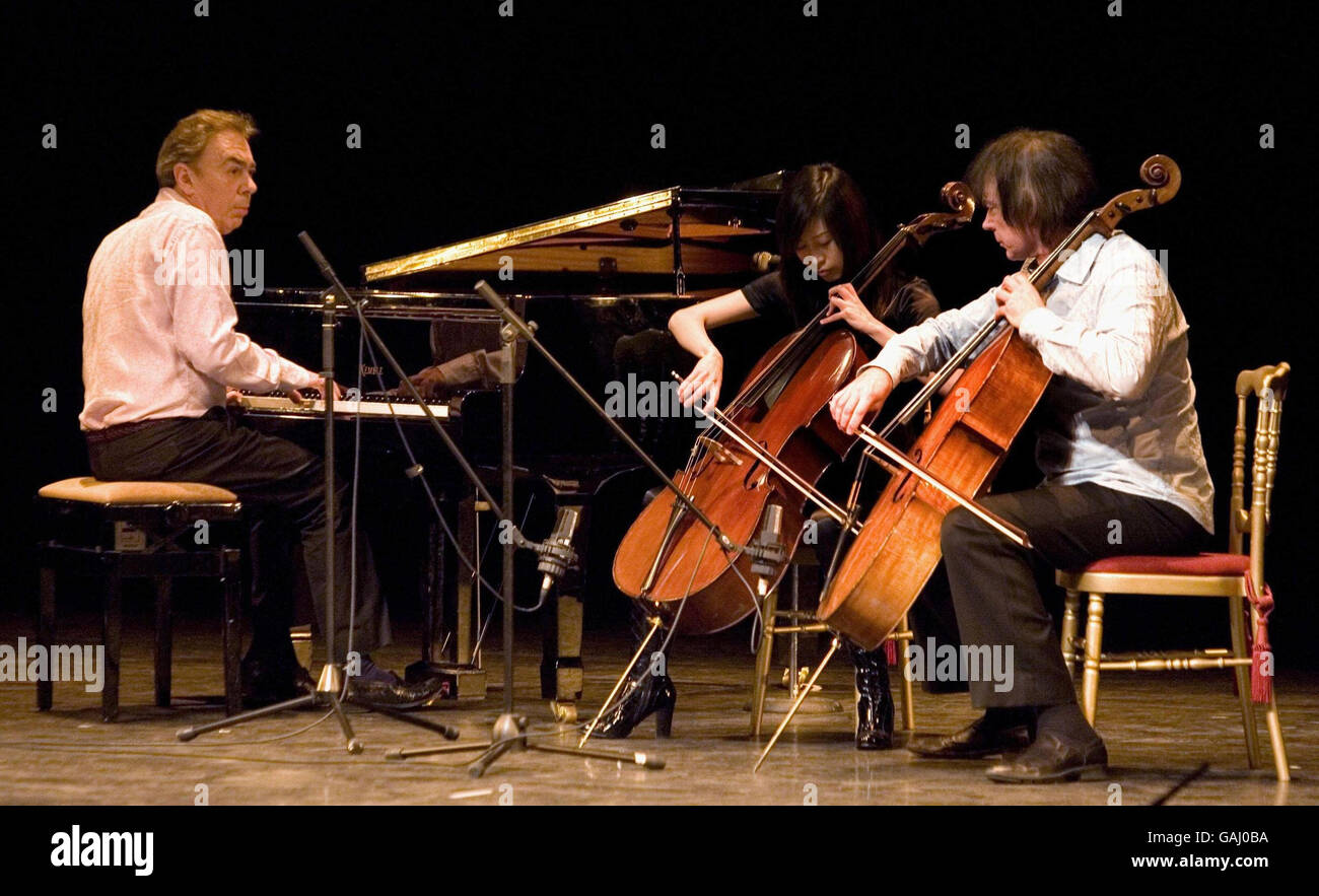 Sir Andrew Lloyd Webber (left) performs with brother Julian Lloyd