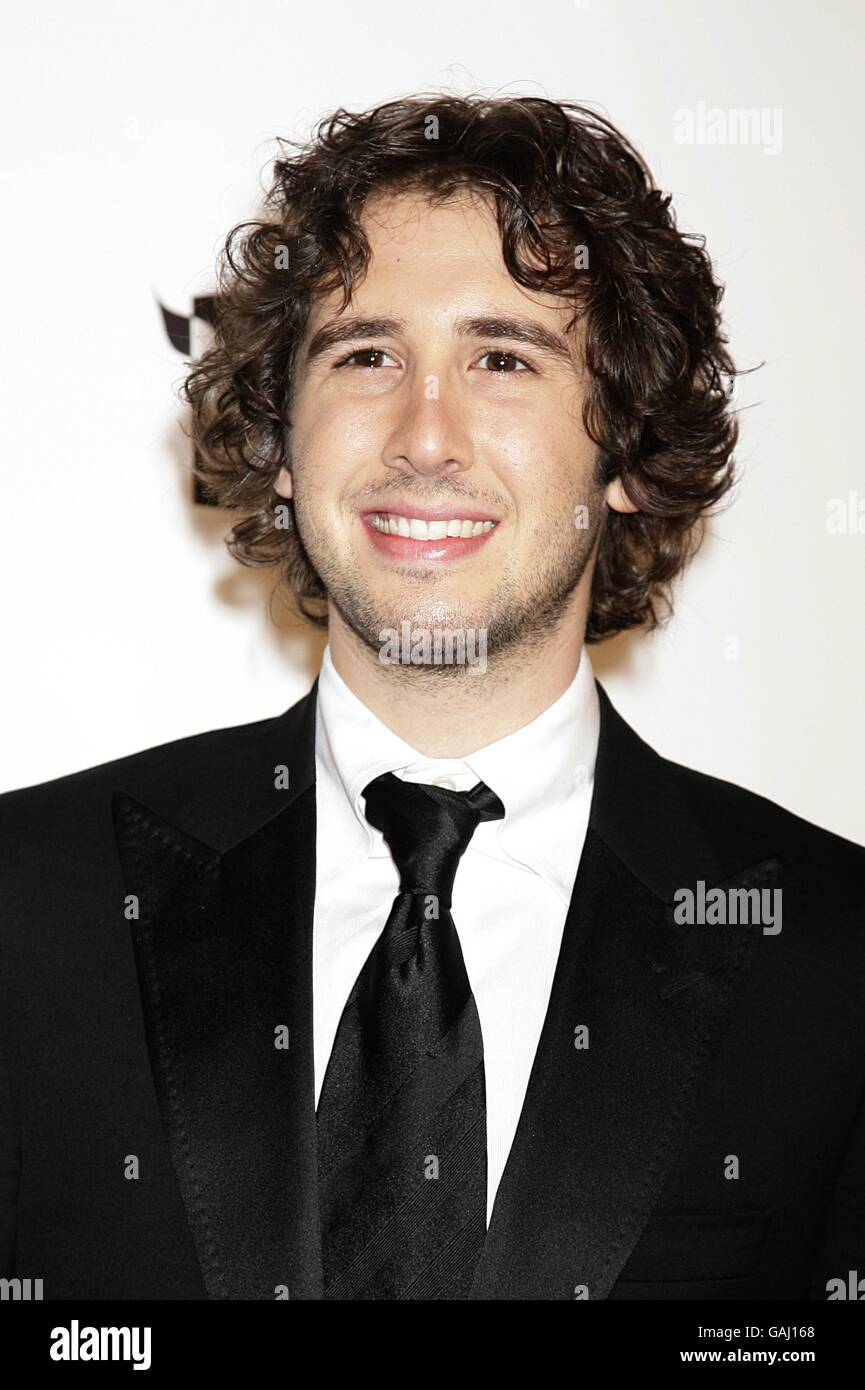 Josh Groban arrives for the 16th Annual Sir Elton John AIDS Foundation Oscar Party at the Pacific Design Centre in Los Angeles. Stock Photo