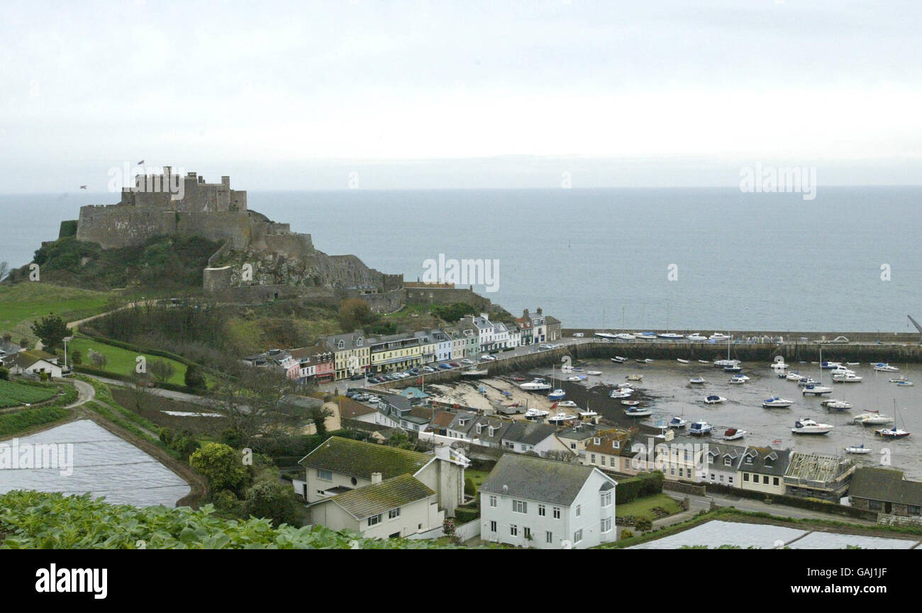 A general view of Gorey Castle in Jersey, close to the former children's home at Haut de la Garenne, where more than 160 victims have claimed they were abused. Stock Photo