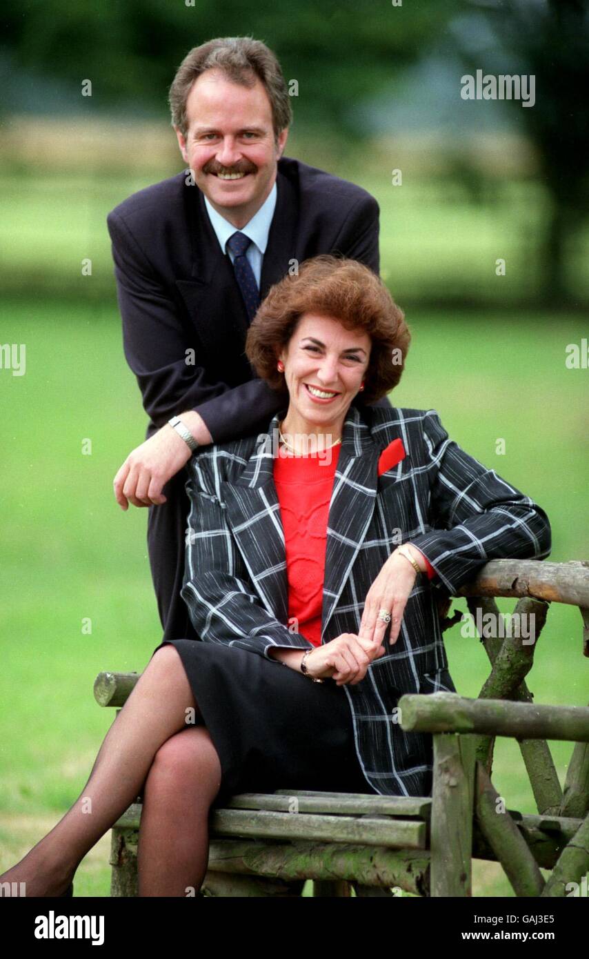 Edwina Currie and husband Ray at home in their garden Stock Photo - Alamy