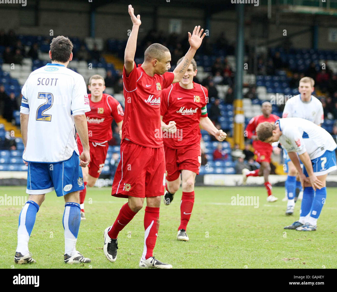 Soccer - Coca Cola Football League Two - Bury v Milton Keynes Dons - Gigg Lane Stock Photo