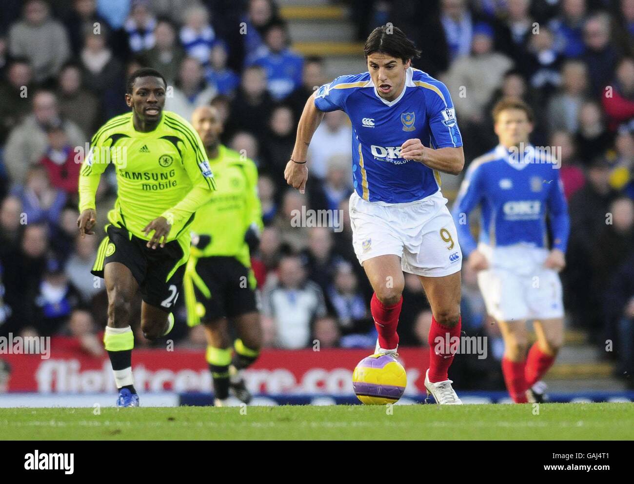 Portsmouth's Milan Baros in action during the Barclay's Premier League match at Fratton Park, Portsmouth. Stock Photo