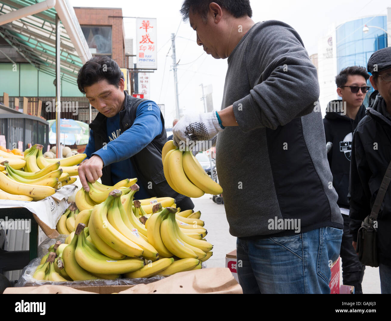 Vendors & shoppers in Chinese market, Toronto, Canada Stock Photo Alamy