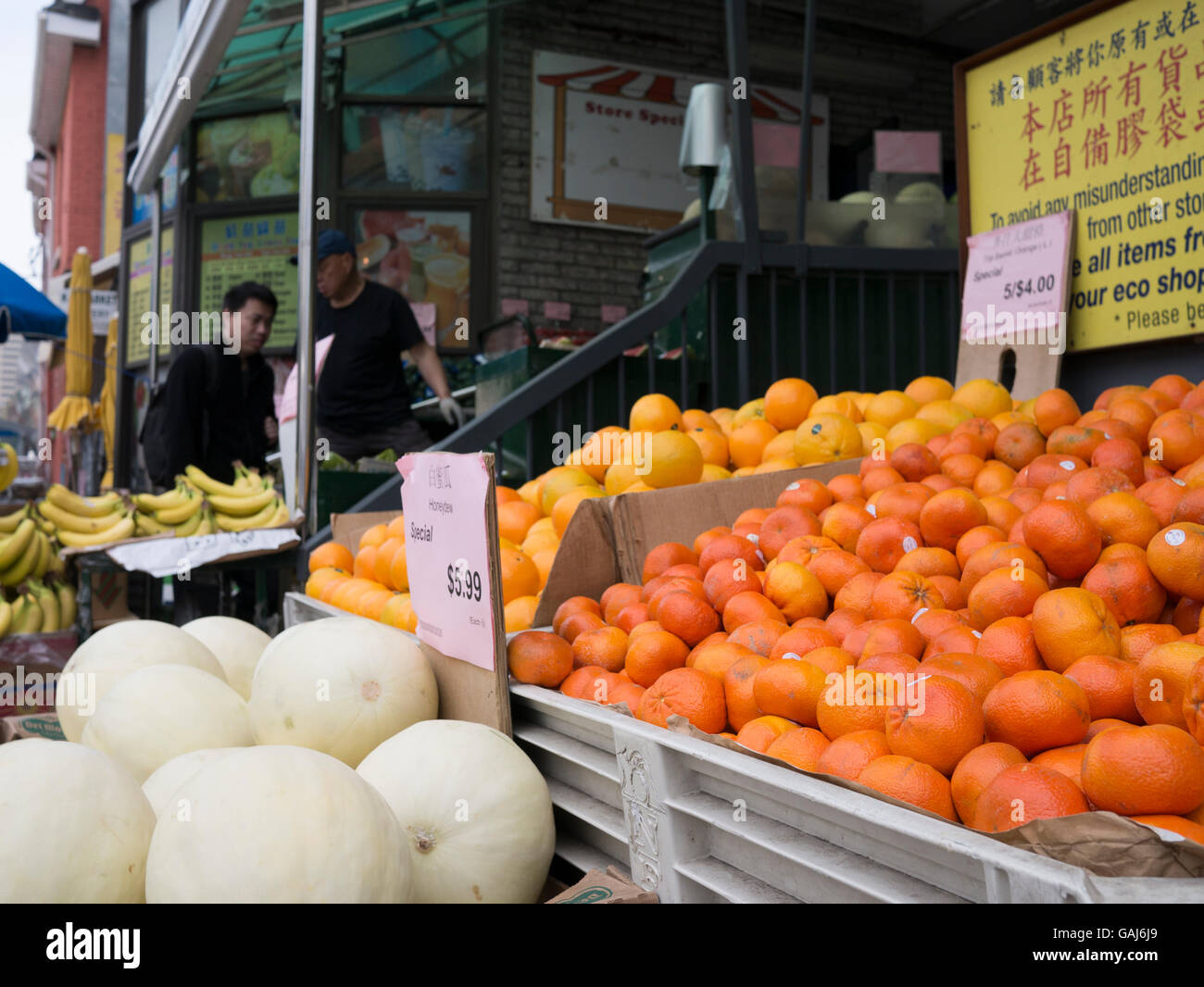 Vendors & shoppers in Chinese market, Toronto, Canada Stock Photo Alamy