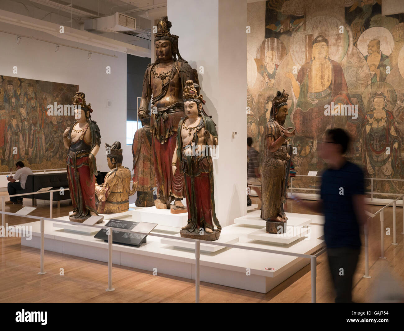 Visitors in Chinese exhibit on display in Royal Ontario Museum, Toronto, Canada. Stock Photo