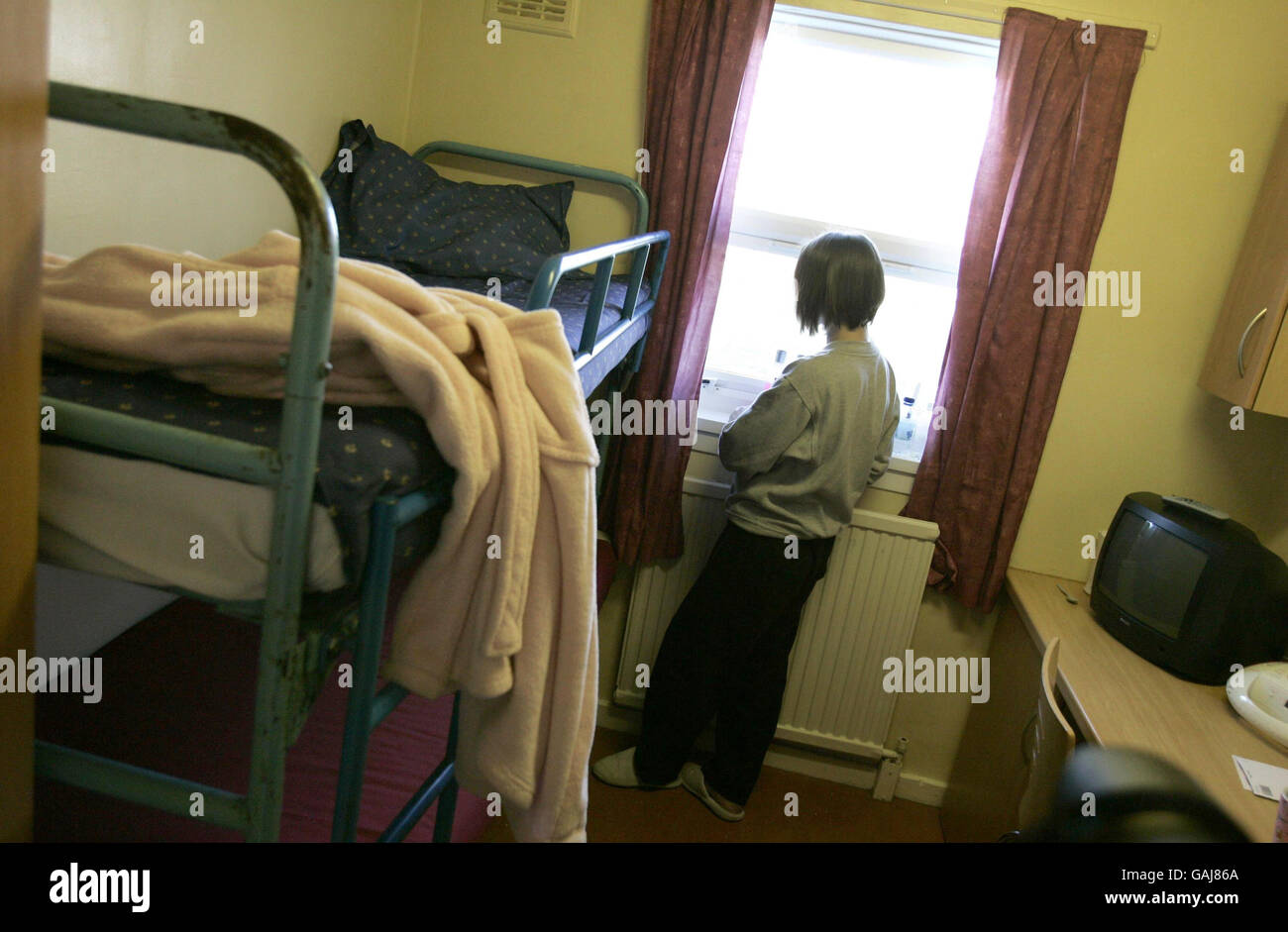 A female prisoner in a cell at Cornton Vale prison Scotland's only