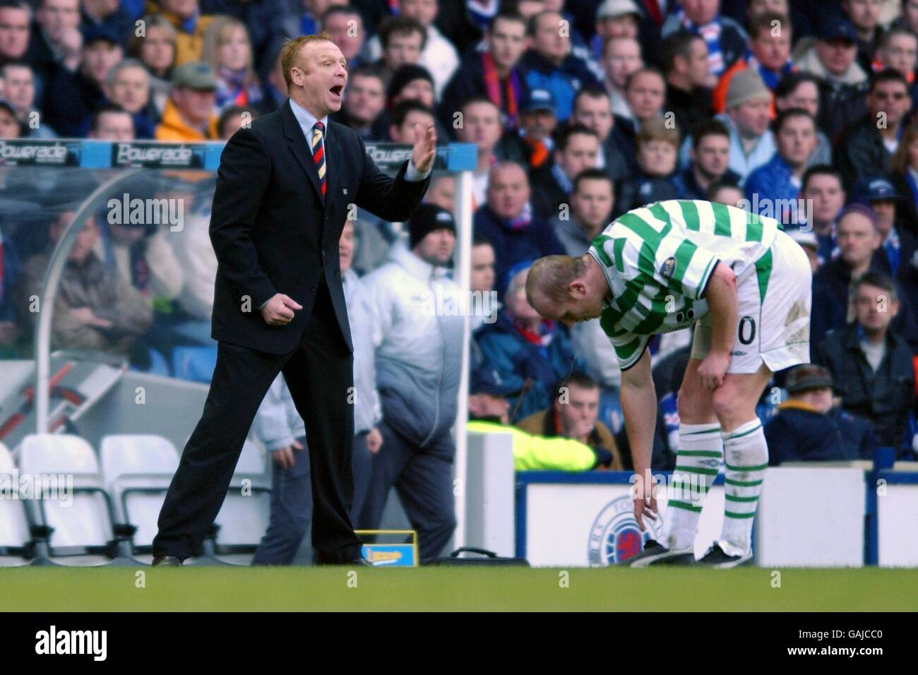 Rangers manager alex mcleish shouts instructions to his team hi-res ...