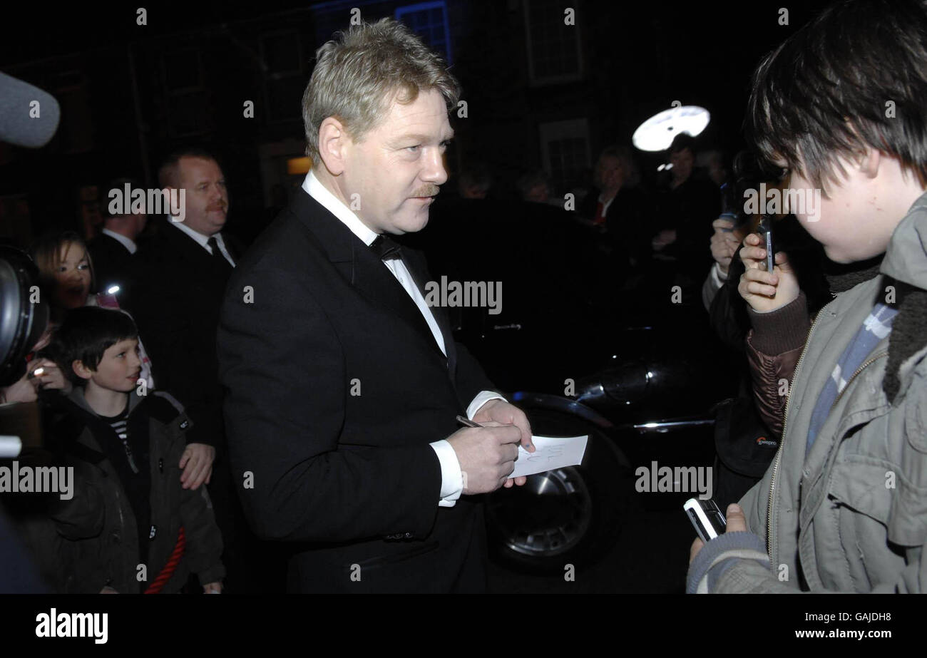 Actor and director Kenneth Branagh attends the world premiere of his movie Alien Love Triangle in the tiny La Charrette cinemanear Swansea. Stock Photo