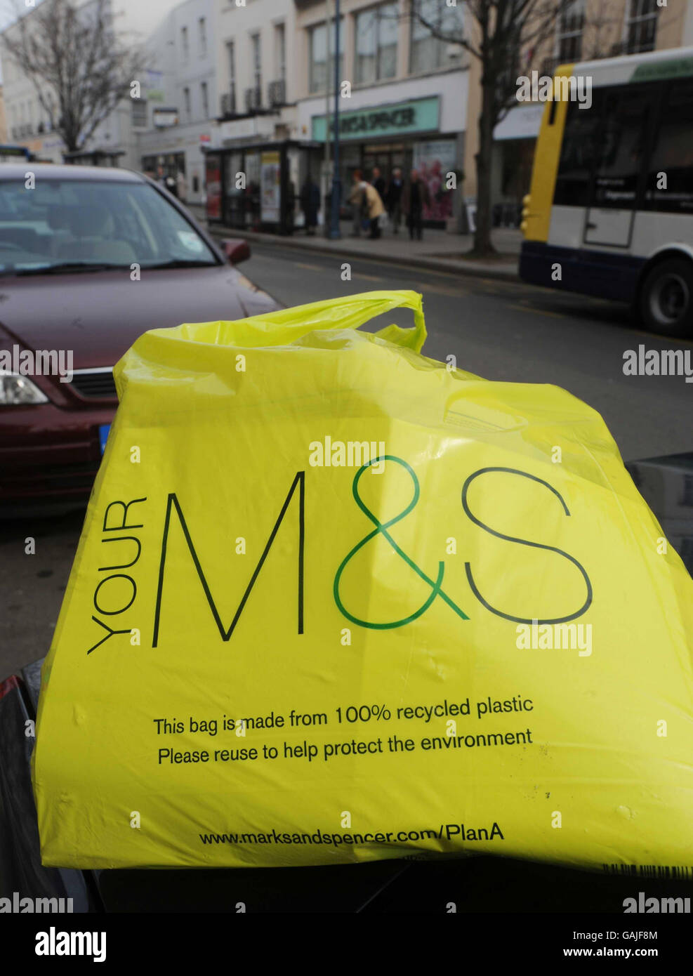 M&S to charge on plastic bags Stock Photo - Alamy