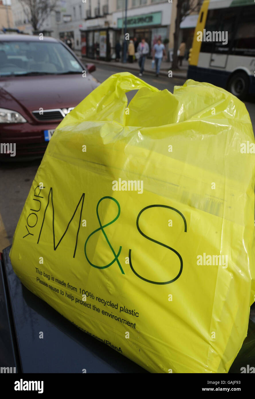 m&s yellow bag
