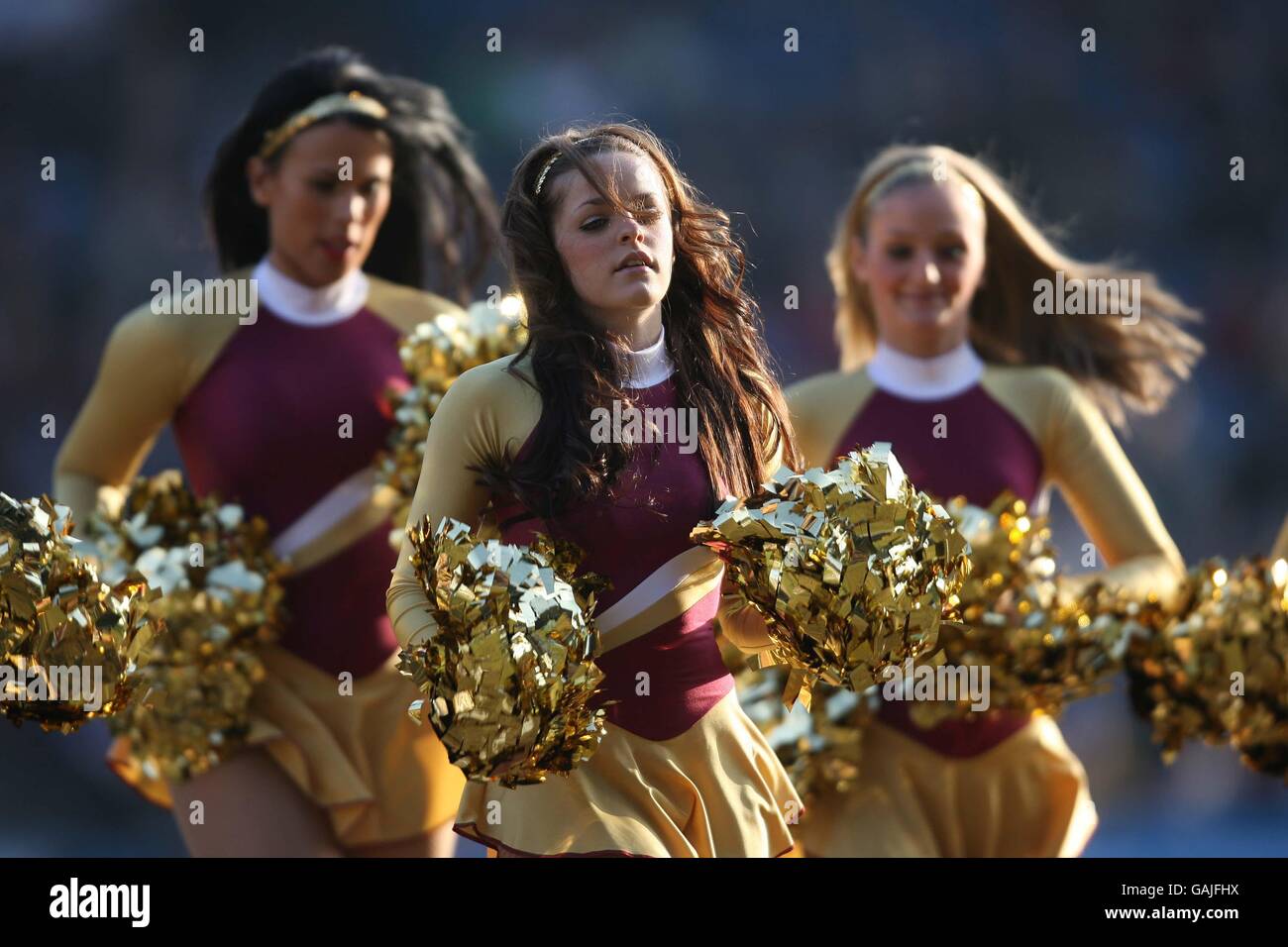 Huddersfield giants cheerleaders during the game against leeds rhinos