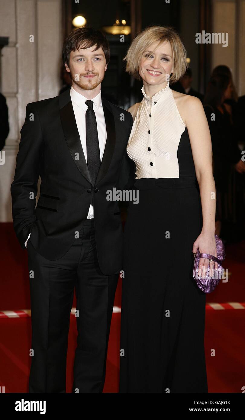 James McAvoy and his wife Anne Marie Duff arrive for the 2008 Orange British Academy Film Awards (BAFTAs) at the Royal Opera House in Covent Garden, central London. Stock Photo