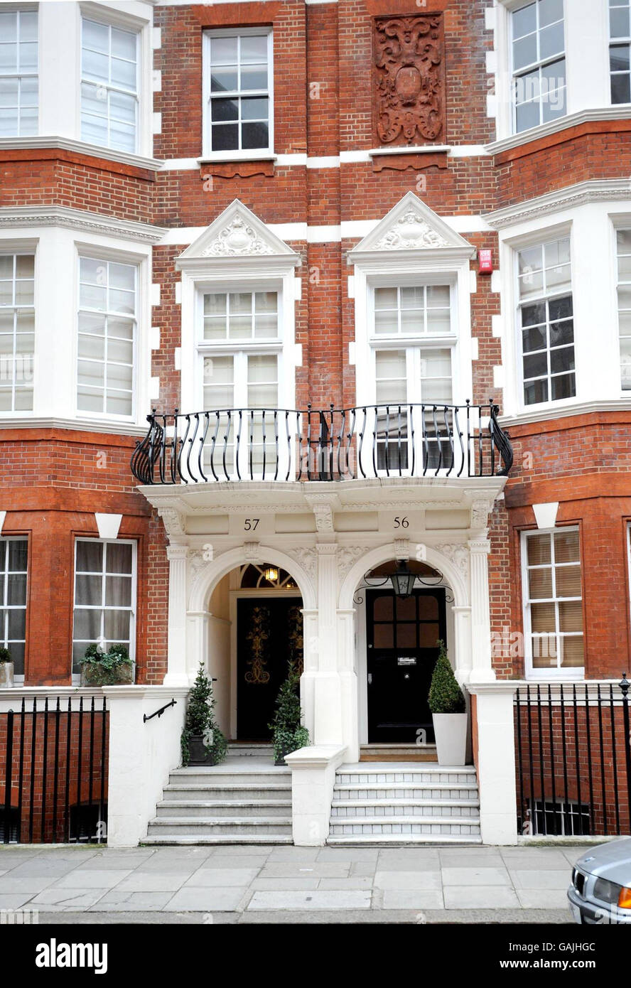 A block of flats in Green Street, in Mayfair, London, where the Beatles