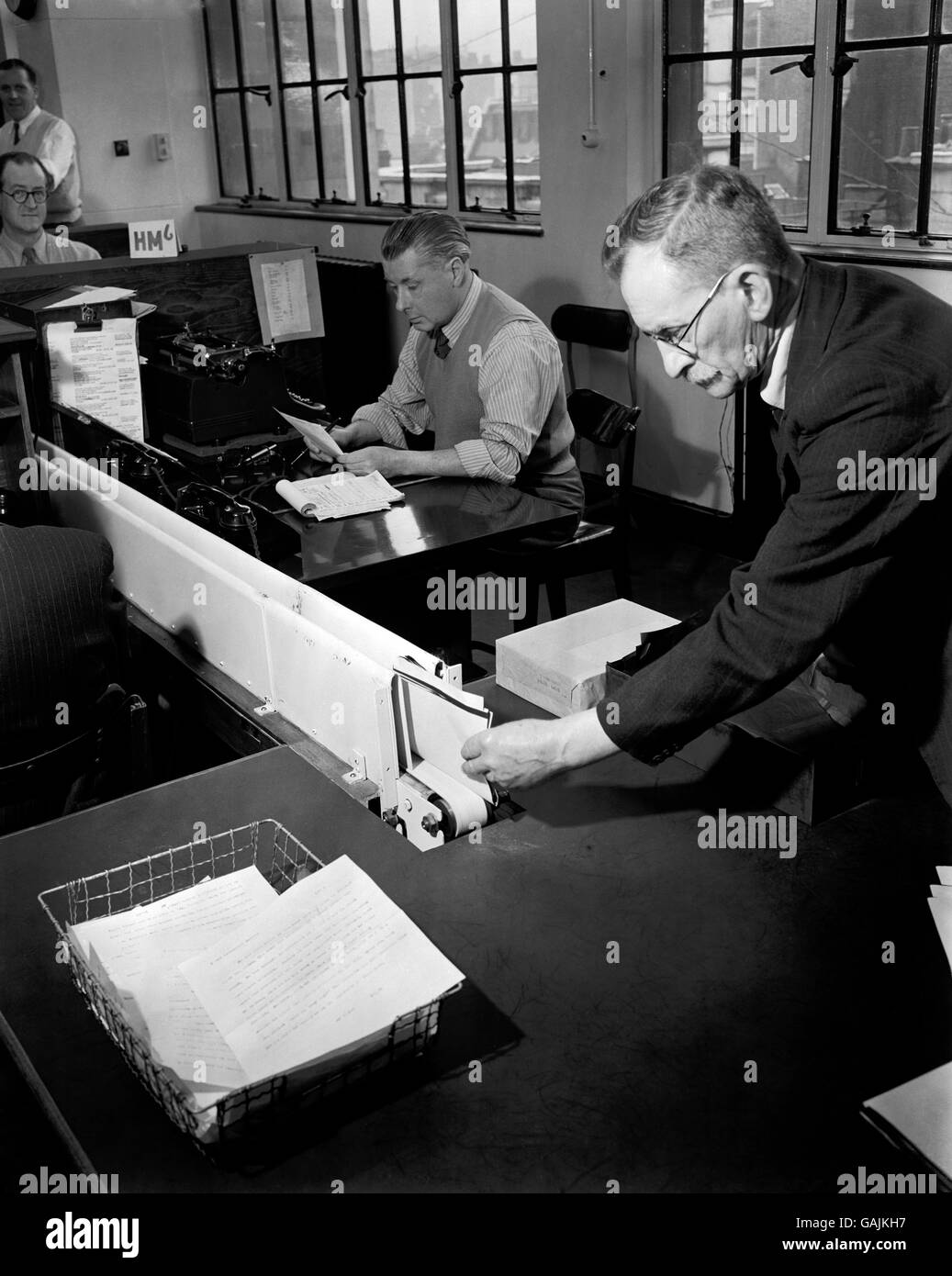 The Press Association, 1950's. PA Telex Room Stock Photo Alamy
