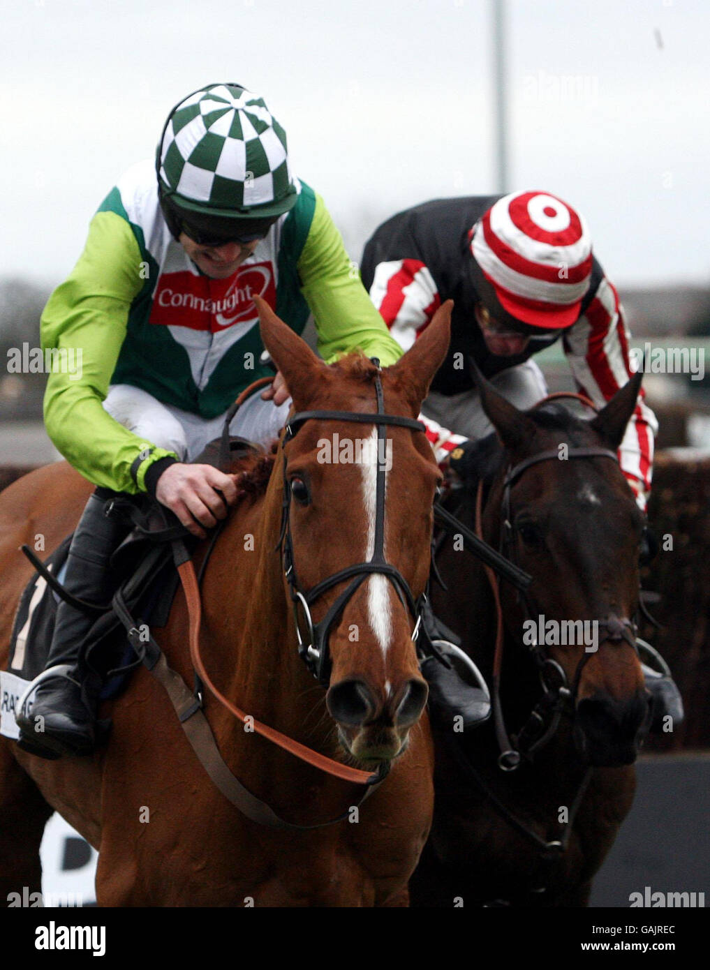 Horse Racing Racing Post Chase Day Kempton Park Racecourse Stock