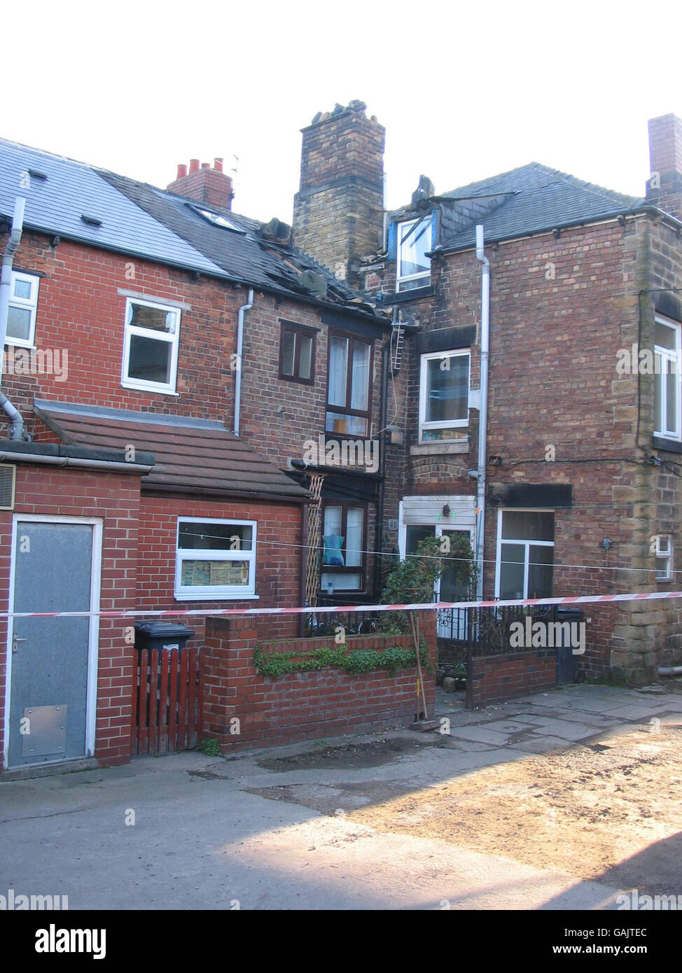 The house in Barnsley Road, Wombwell where a man required hospital treatment after a chimney collapsed and fell into his bedroom after earthquake with a magnitude of 5.2 (ML) on the Richter scale near Market Rasen, Lincolnshire at 00:56 GMT. Stock Photo