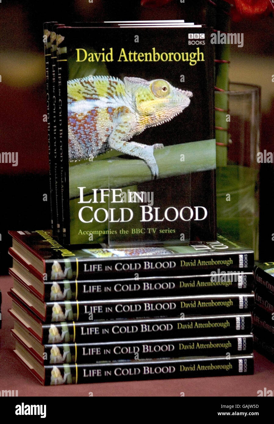 Copies of Life In Cold Blood, which accompanies the television programme of  the same name, at the Natural History Museum in central London Stock Photo  - Alamy