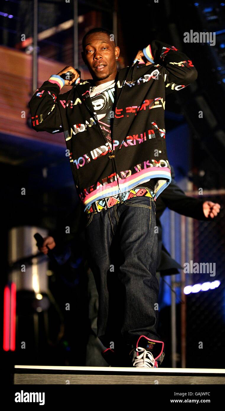 Dizzee Rascal 2008 Dizzee Rascal on stage during the Shockwaves NME Awards 2008 at The O2 ...
