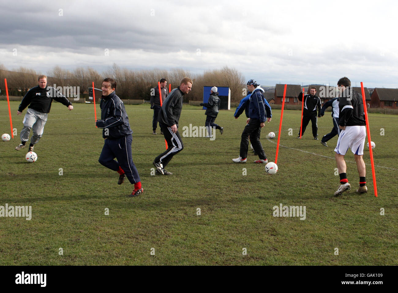 People take part in a FA community coaching programme Stock Photo - Alamy
