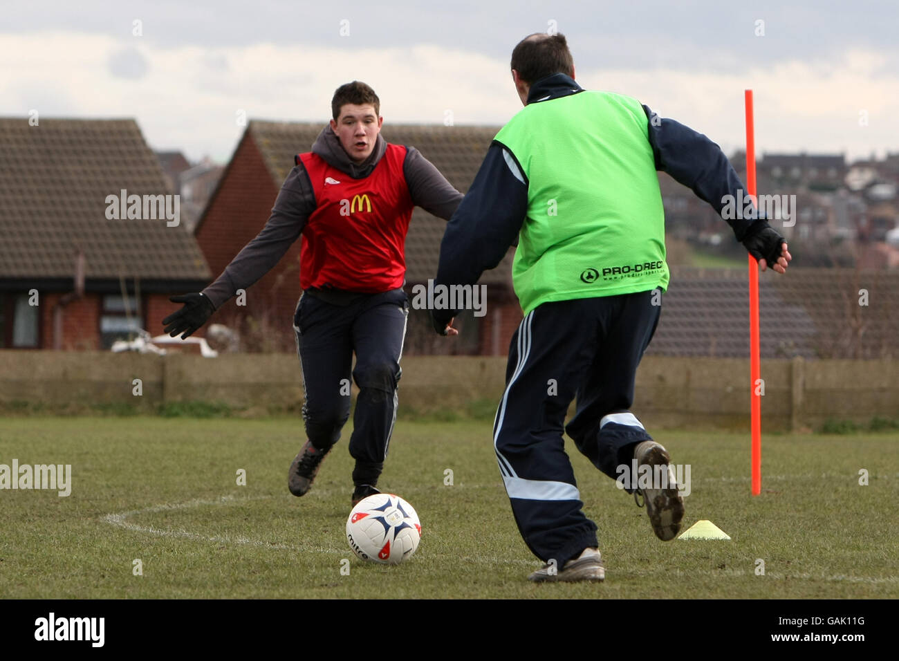 People take part in a FA community coaching programme Stock Photo - Alamy