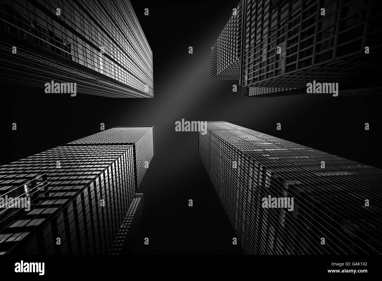 Midtown office towers Black and White Stock Photos & Images - Alamy