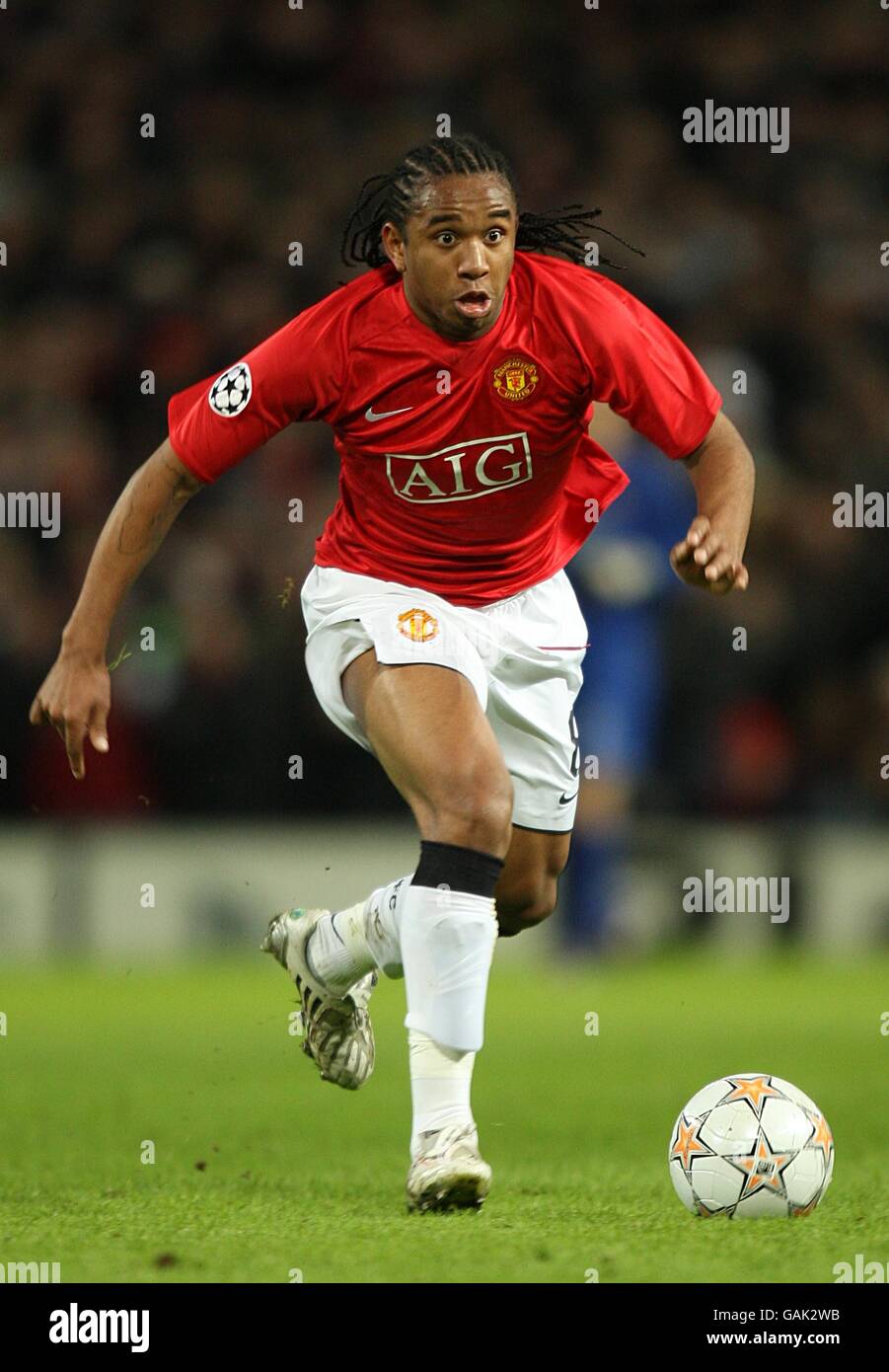 Soccer - UEFA Champions League - First Knockout Round - Second Leg - Manchester United v Olympique Lyonnais - Old Trafford. Oliveira Anderson, Manchester United Stock Photo