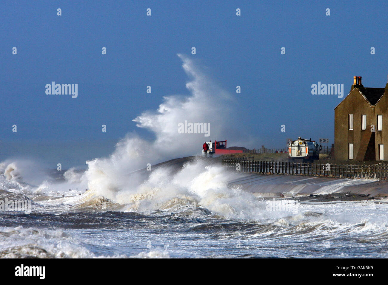 Weather storm general view gv giant waves sea water england hires