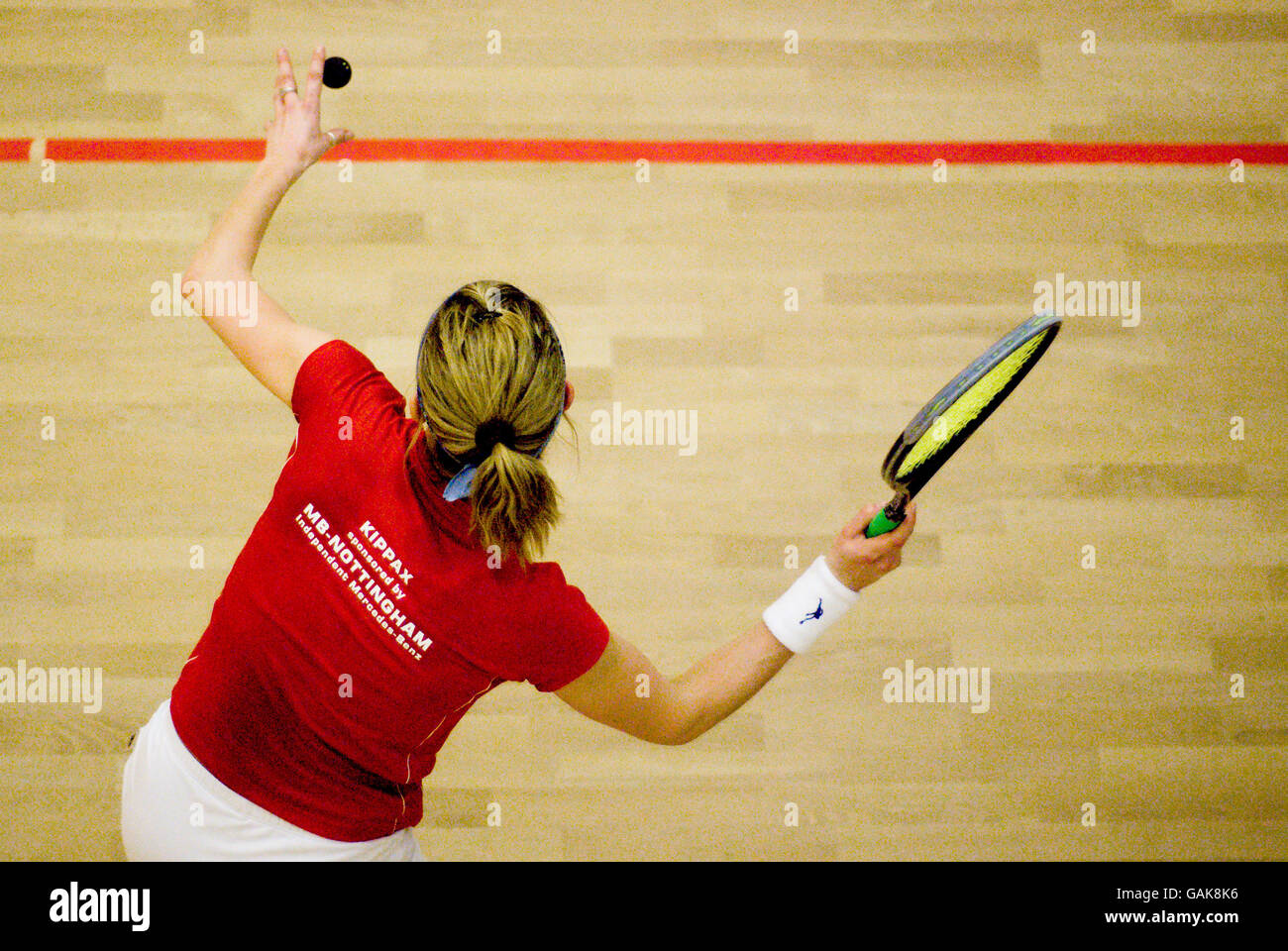 Squash - Premier Squash League - Nottingham v Birmingham University - Nottingham Squash Rackets Club. Nottingham's Sarah Kippax Stock Photo