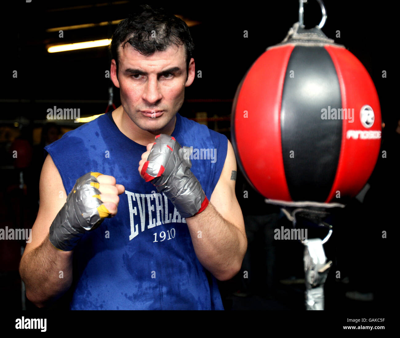 Joe calzaghe during an open workout at the newbridge gym hires stock
