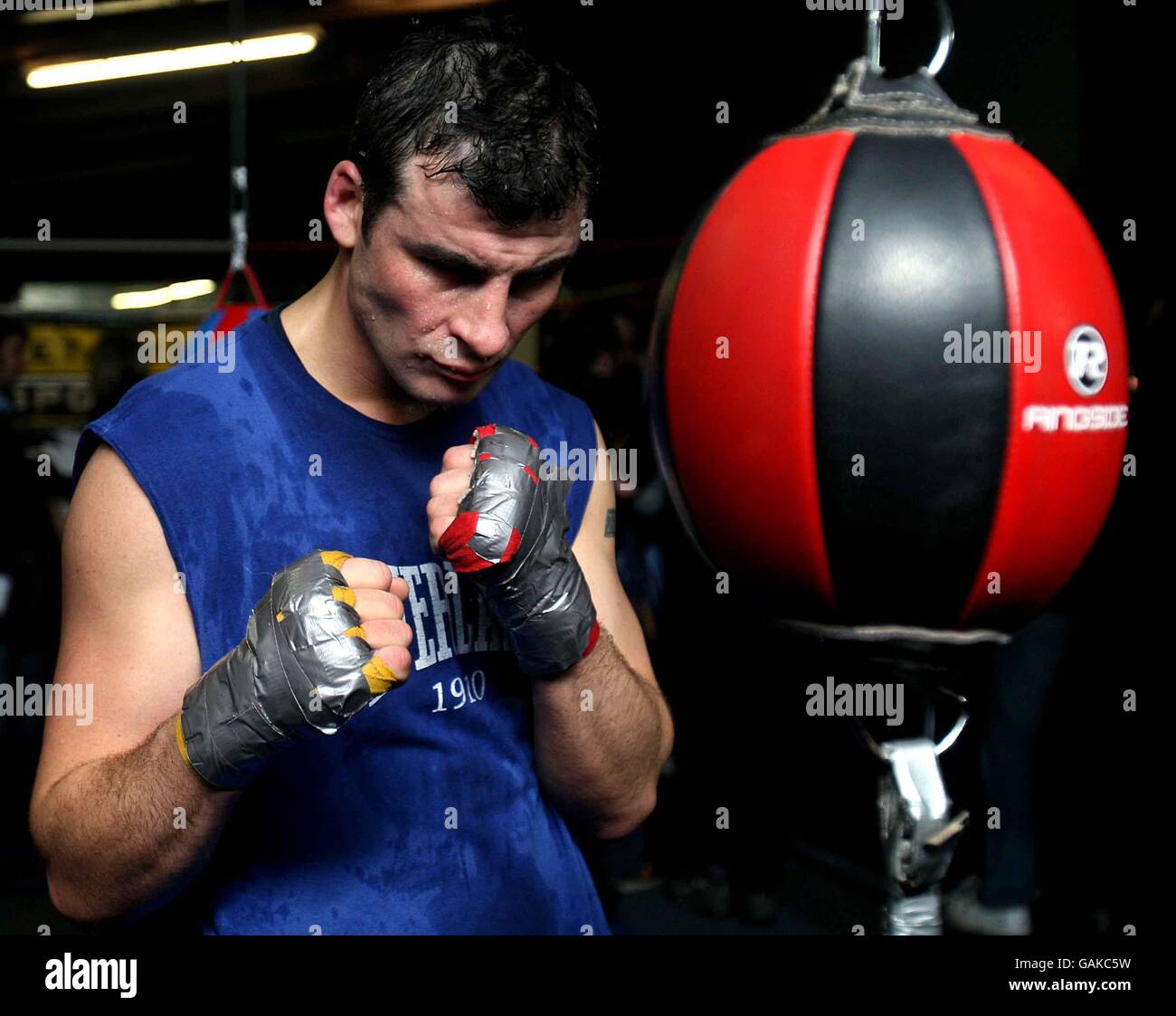 Joe calzaghe during an open workout at the newbridge gym hires stock